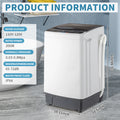 Compact Full-Automatic Top Load Washing Machine, 10 Programs 8 Water Levels, Spin & Drain Pump, Laundry Appliances for Home Use