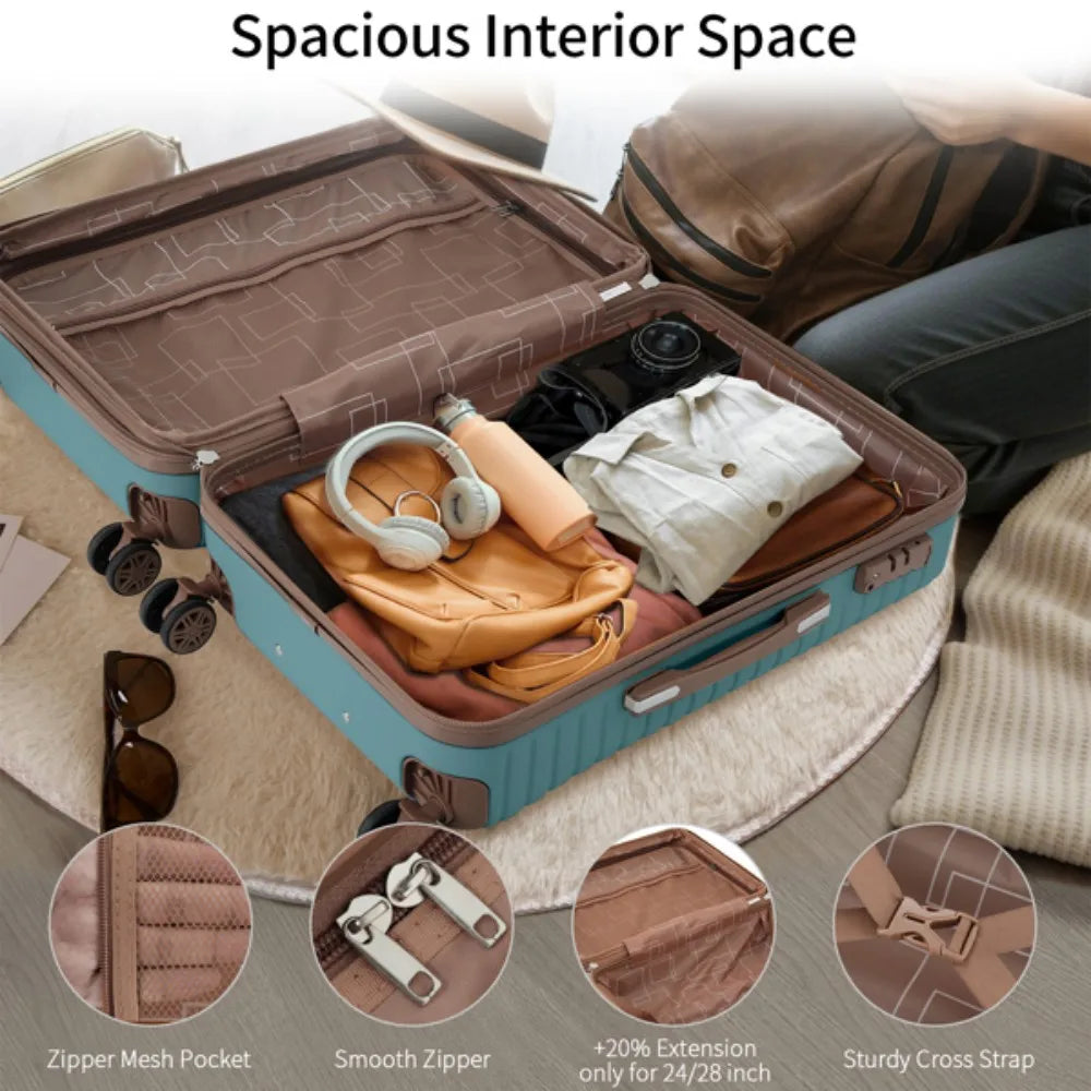 Hardshell Luggage Set with TSA Lock 360° Spinner Wheels Lightweight Durable Travel Suitcases for Women/Men Carry-On & Check-In