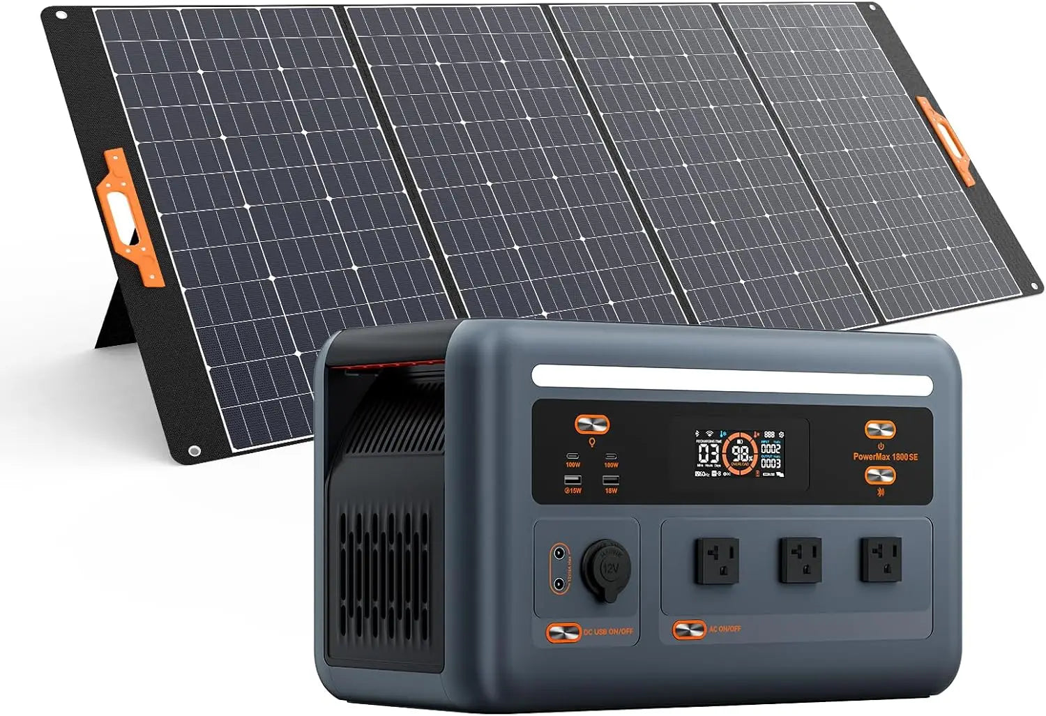 OSCAL PowerMax 1800SE Portable Power Station, 1024Wh LiFePO4 Battery, 1800W AC (3600W Surge)/100W USB-C Output, for Camping, RV