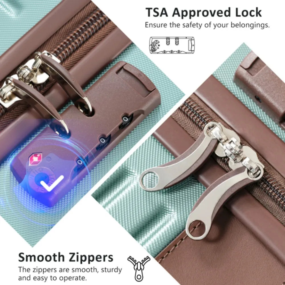Hardshell Luggage Set with TSA Lock 360° Spinner Wheels Lightweight Durable Travel Suitcases for Women/Men Carry-On & Check-In