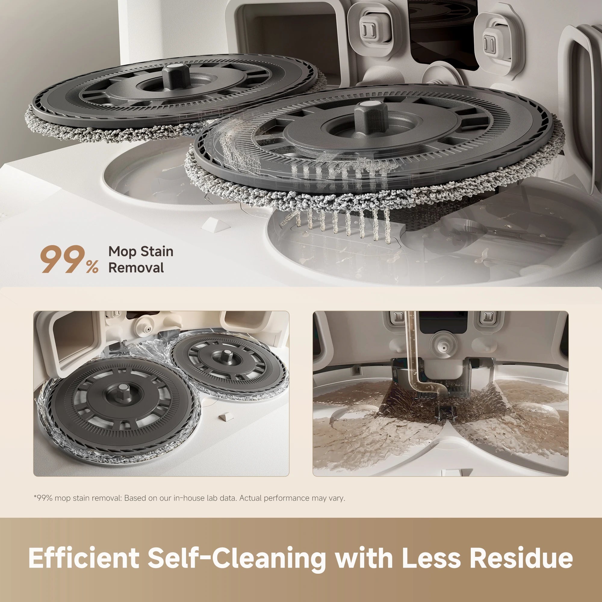 Dreame Robot Vacuum and Mop, 25KPa Suction, Extendable Side Brush&Mop, Self-Emptying & Cleaning Dock, White