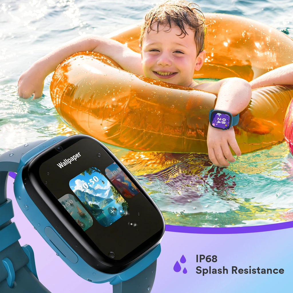 4G Kids Smart Watch with SIM Card GPS Tracker, Video Call, SOS Emergency, Parental Control, Waterproof Gift for Boys and Girls