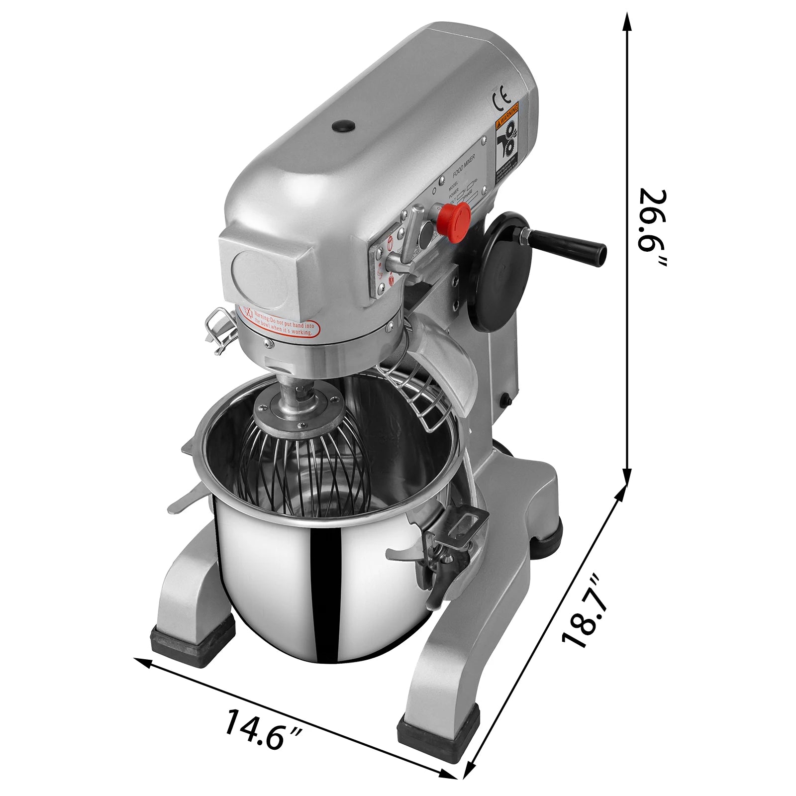 SucceBuy 10- 30L Electric Dough Machine Stainless Steel Commercial Cream Egg Whisk Mixer Processor Kitchen Food Stand Blender