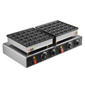 Mini Dutch Pancake Machine 50PCS For Kitchen Restaurant Dessert, Non-stick Dorayaki Baker 1800W Double Temperature Time Control Commercial Poffertjes Grill Pan 21.3x11.4x6.5 Inches Black Silver Professional Baking Equipment