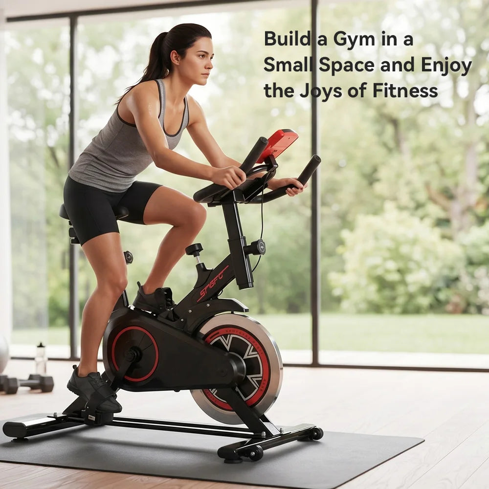 Indoor Bike Silent Home Cycling Exercise Indoor Spin Bike Equipment Adjustable Fitness Bike for Cardio Training