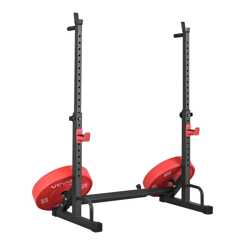 Power Cage Squat Rack, Home Gym Power Rack with Adjustable Height & Width, 550LBS Strength Training Workout Equipment with