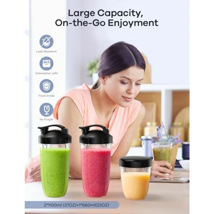 Blender for Smoothies 14 Pcs Smoothie Blender for Kitchen Max 1300W Portable Blenders for Shakes Ice Crushing Grinding and More