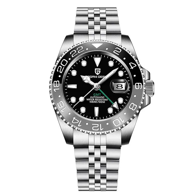 PAGANI DESIGN 40MM GMT Automatic Watch Men's Mechanical Wristwatch Sapphire Glass 100m Waterproof Man Watches Relogio Masculino