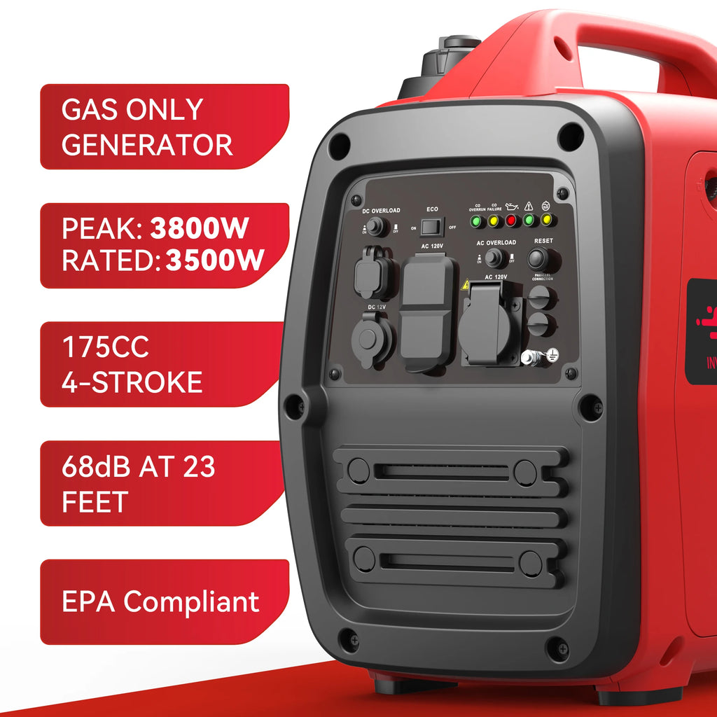 4500W Portable Inverter Generator 3600W Operating Power Ultra Quiet with CO Alarm for Camping RV Home Emergency Power EPA