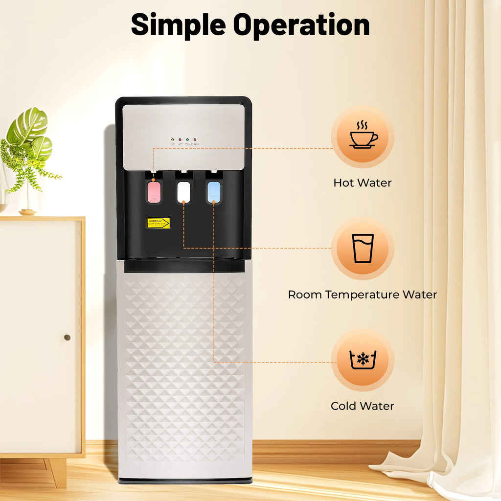 5l Hot Cold Water Dispenser 110v Bottom Loading Water Cooler Dispenser Silver Grey/White/Champaign Gold For Home