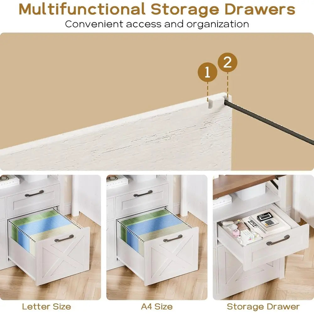Open Storage Shelving Cabinet for A4 Documents, Home Office Organizer, Printer Stand - White