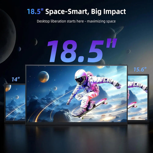 18.5" 120Hz 1ms Gaming Monitor, 125% sRGB, FreeSync, HDR, 350Nits, USB-C, Mini HDMI, VESA, Portable External Screen for Laptop