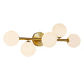 Mid-Century 5-Light Gold LED Bath Light Dimmable 3CCT with Milk Glass for Kitchen And Dining Indoor Wall Lamp