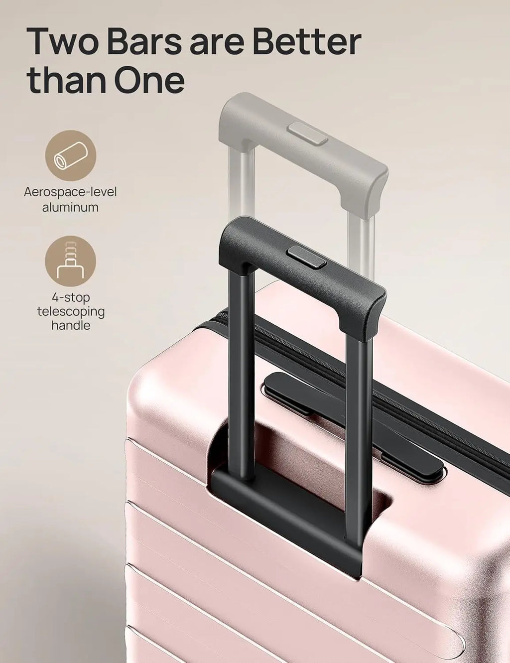 24 Inch Expandable Hard Shell PC Suitcase with Smooth Spinner Wheels, Lightweight Travel Luggage TSA Approved in Pink