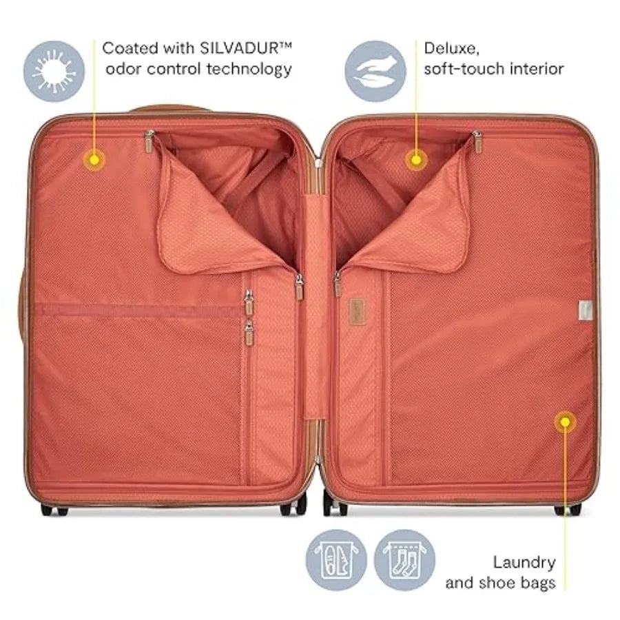 DELSEY PARIS Chatelet Air 2.0 Hardside Luggage with Spinner Wheels Chocolate Brown 2 Piece Set 19 28