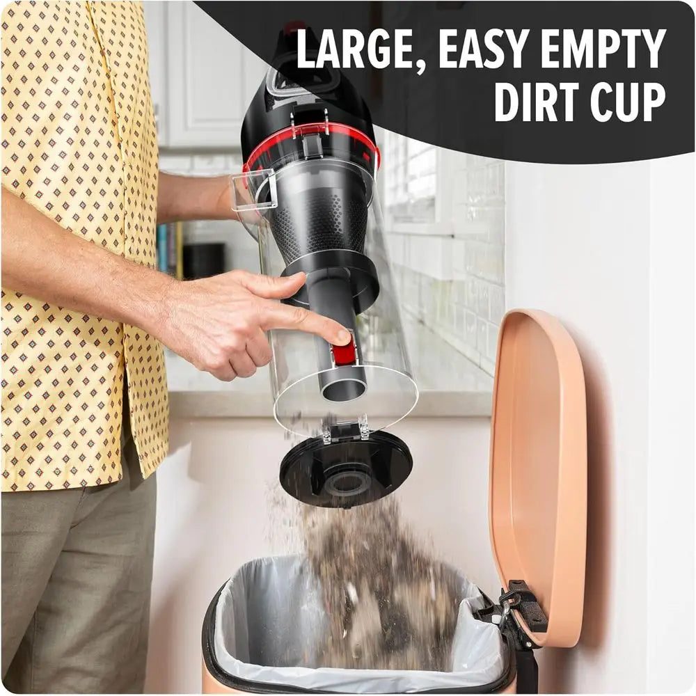 Extended Reach Bagless Upright Vacuum for Carpets and Hard Floors - Powerful, Lightweight, Corded for Home Use