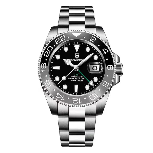 PAGANI DESIGN 40MM GMT Automatic Watch Men's Mechanical Wristwatch Sapphire Glass 100m Waterproof Man Watches Relogio Masculino