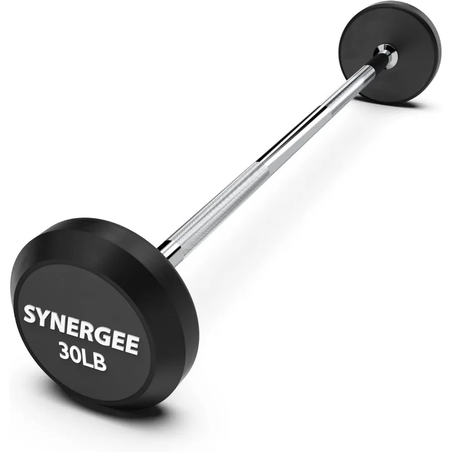 Fixed Barbell Pre Weighted Straight Steel Bar with Rubber Weights Fixed Weight