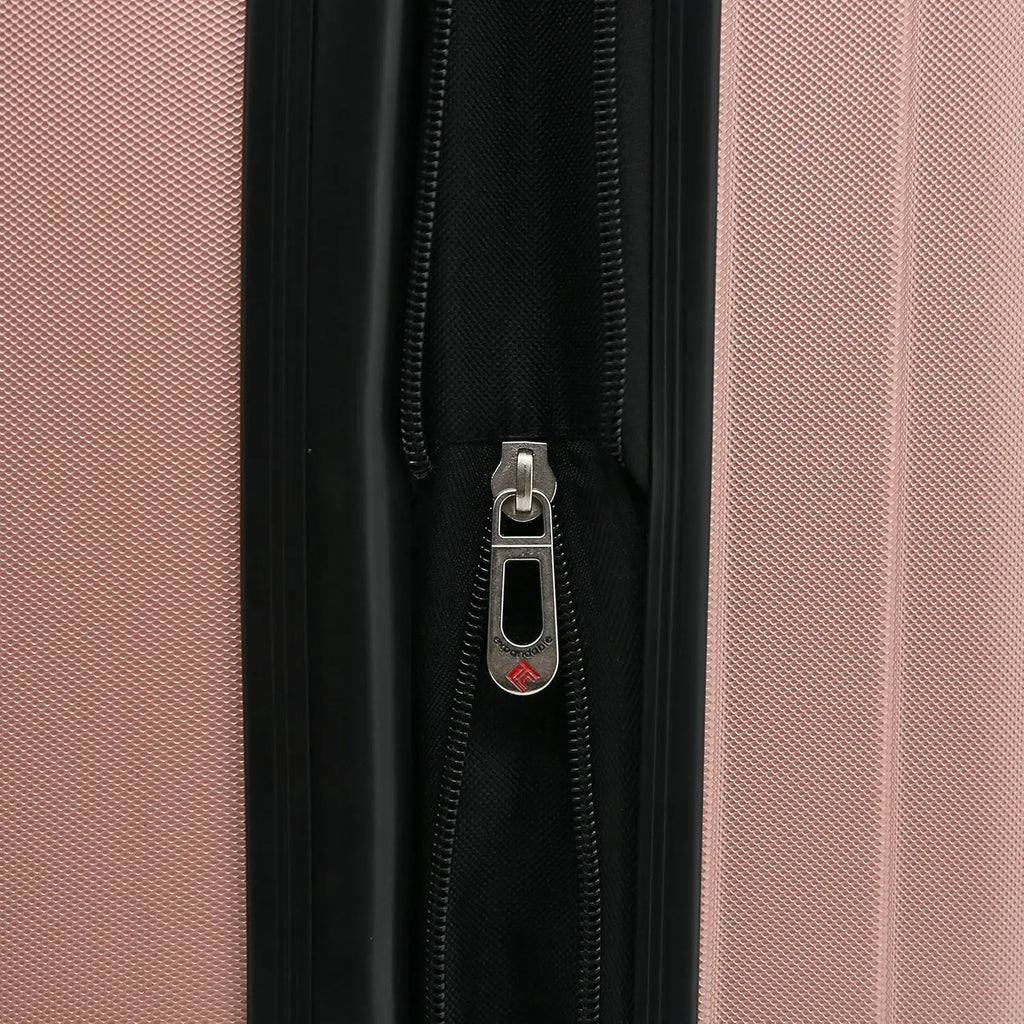 Rose Gold Hardside 4-Piece Luggage Set for Travelers, Durable Lightweight Spinner Suitcases with TSA Lock