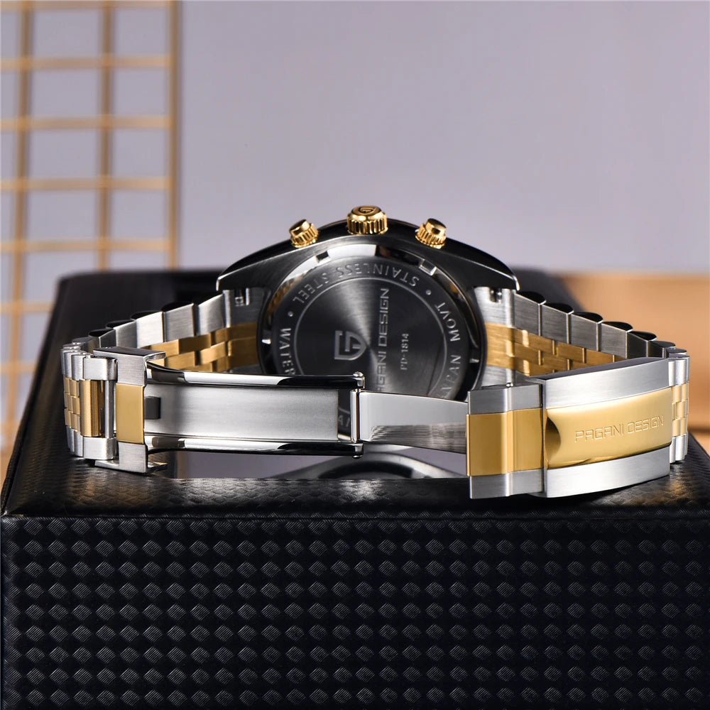 2025 New PAGANI DESIGN Men's Sports Quartz Watches Top VD53 Sapphire Stainless Steel 5Bar Waterproof Clock Chronograph