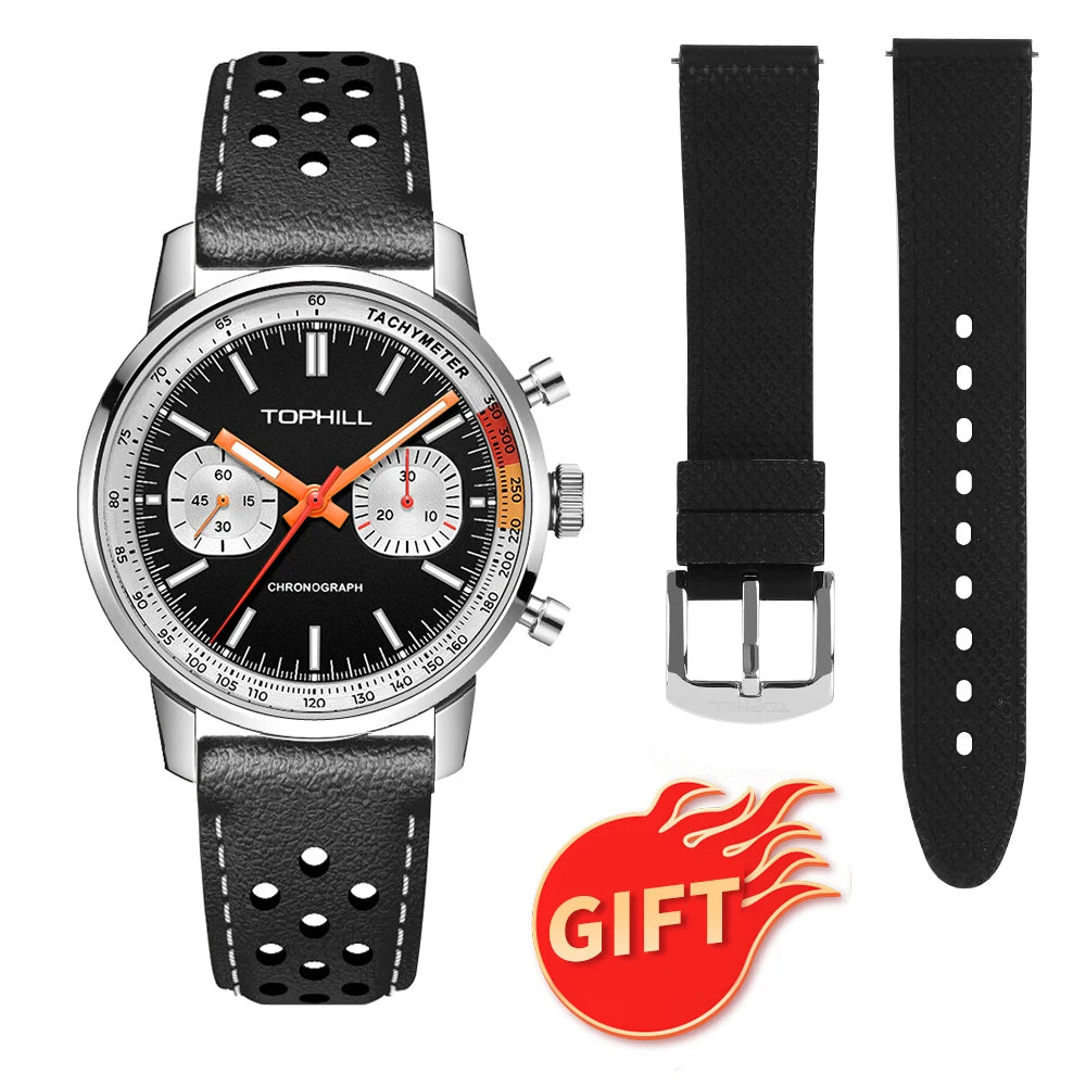 TOPHILL Watches of Men 1963 Chronograph Mechanical Wristwatch Seagull ST1901 Movement Pilot Men's Watch 5ATM Sapphire Luminous
