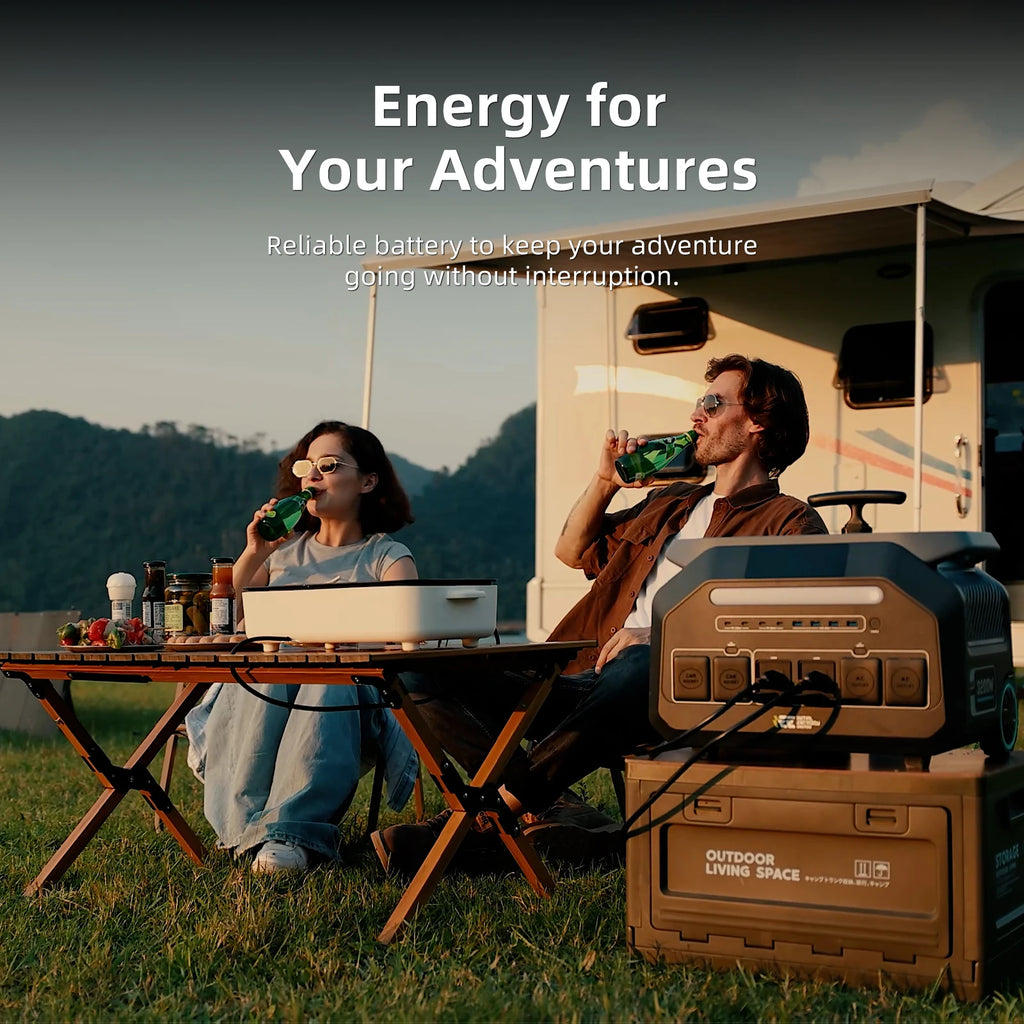 IEE P2400 Portable Power Station with 500W Solar Panel 2400W Solar Generator Power Storage 2048Wh LiFePO4 With 5000W Peak US AC
