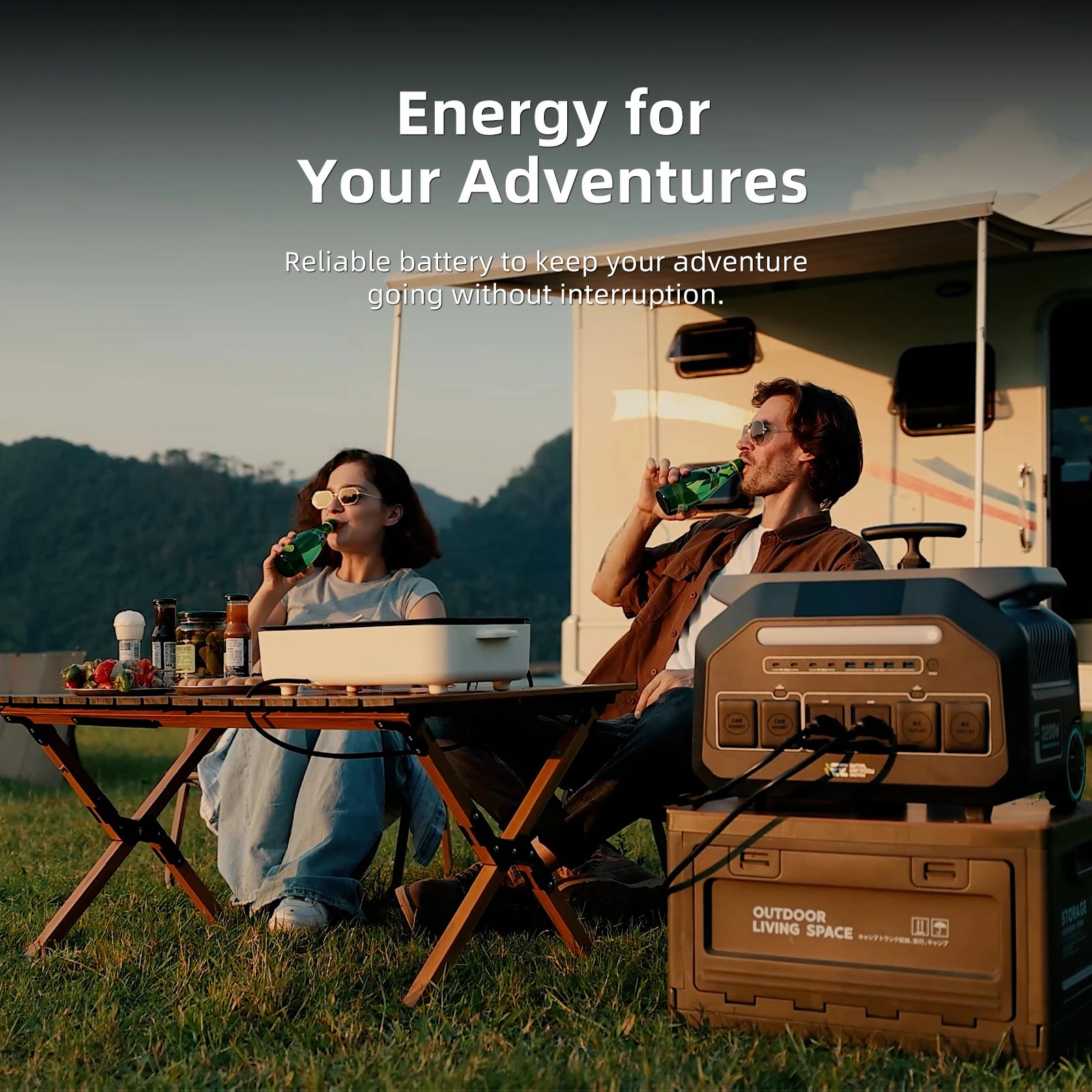 IEE P2400 Portable Power Station with 500W Solar Panel 2400W Solar Generator Power Storage 2048Wh LiFePO4 With 5000W Peak US AC
