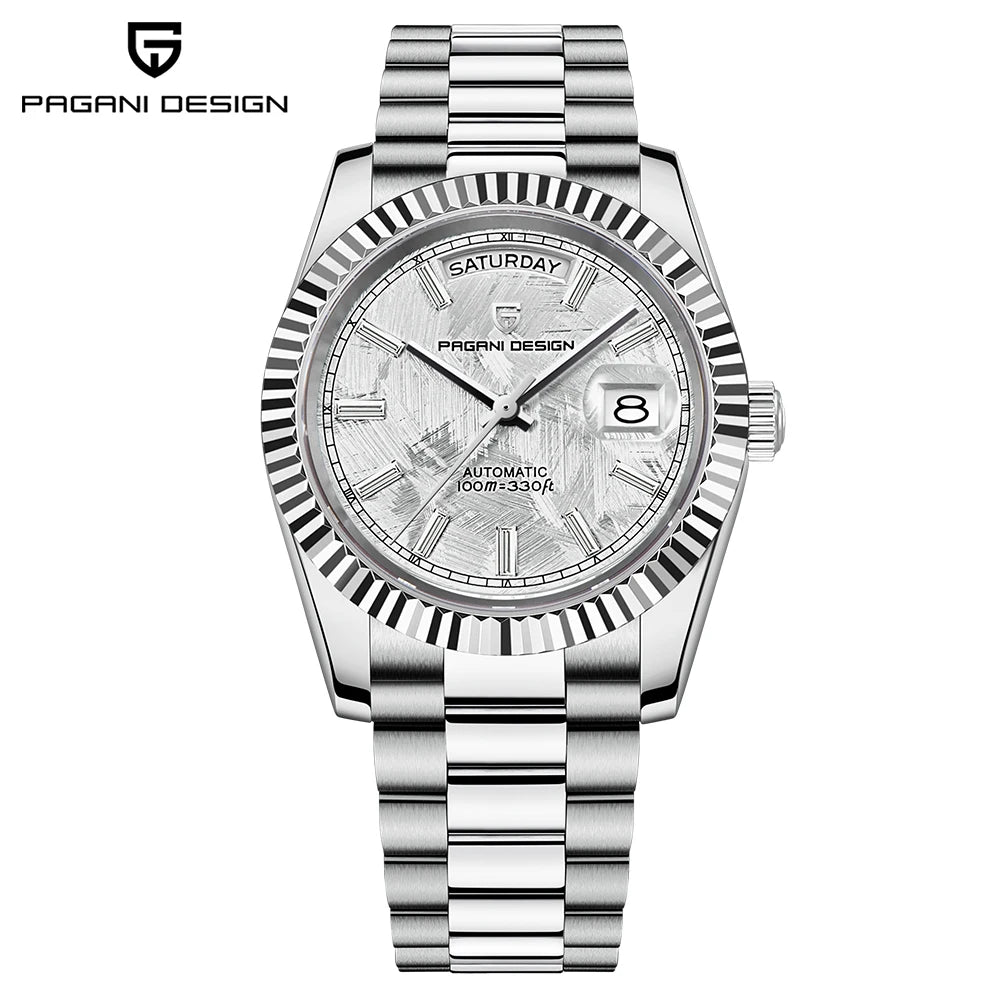 PAGANI DESIGN Luxury Men's Automatic Watches 40mm NH36A Mechanical Stainless Steel Wrist Watch for Men 100M Waterproof AR Coatin