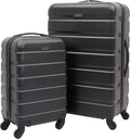 2-Piece Black Luggage Set for Travelers, Durable and Stylish Carry-On Suitcase with Spinner Wheels