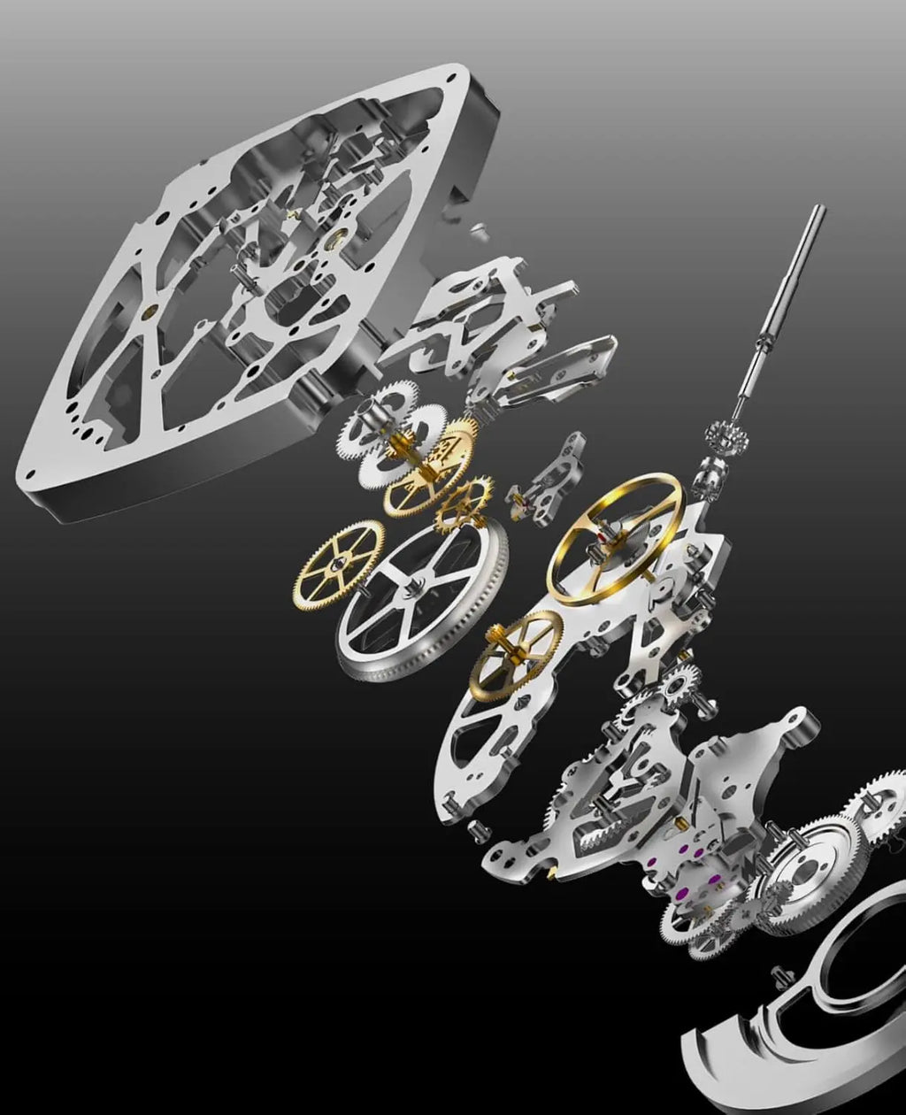 Automatic Skeleton Watch with Silicone Strap, Stainless Steel Waterproof Dress Timepiece for Men and Women