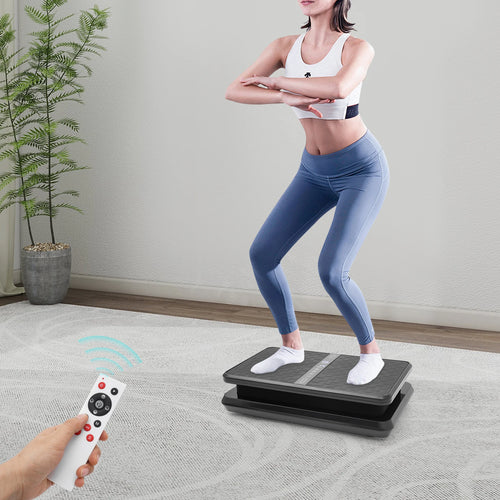 200W Vibration Plate Exercise Machine Power Vibration Shake Platform Whole Body Weight Loss with 2 Resistance Band &  Remote