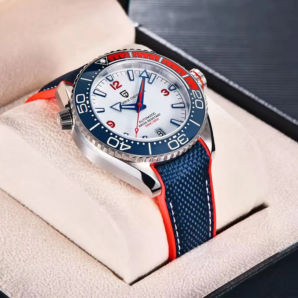 PAGANI DESIGN Classic Men Mechanical Automatic Watch 42MM Sapphire Glass Ceramic Bezel Stainless Steel Sports Watches for men