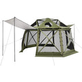 Pop up Gazebo Screen Tent 13 x 13 ft 13-Sided Spherical Camping Canopy with Removable Top Carry Bag Quick-Set Bite-Proof Green