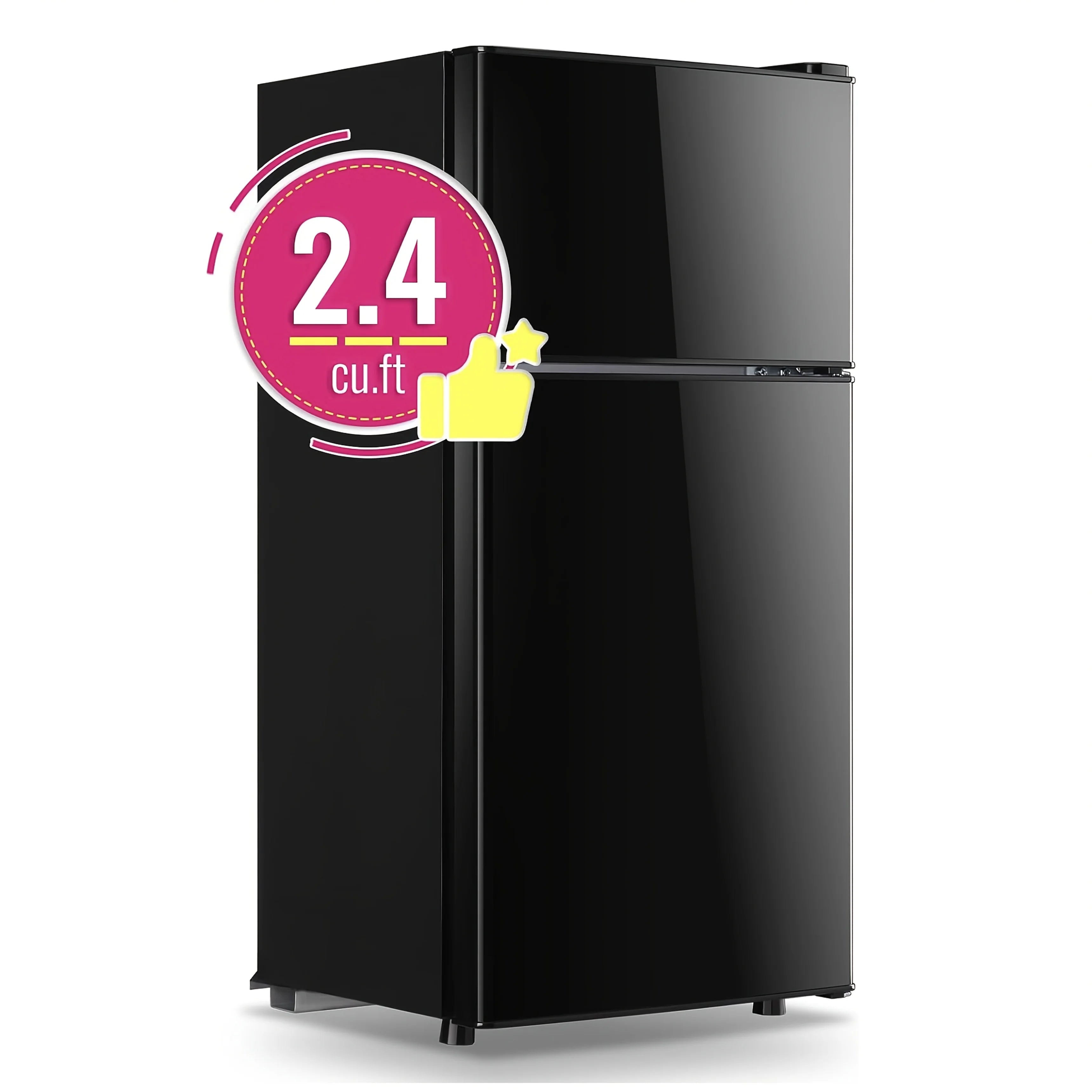 WANAI Compact Refrigerator 3.2 CU.FT Mini Freezer Fridge with Single Door, Adjustable Temperature & ABS Panel Suitable for Dorm, Office, Apartment, Small Space Cooling, Thermostat System, Plug-in ( Plug)