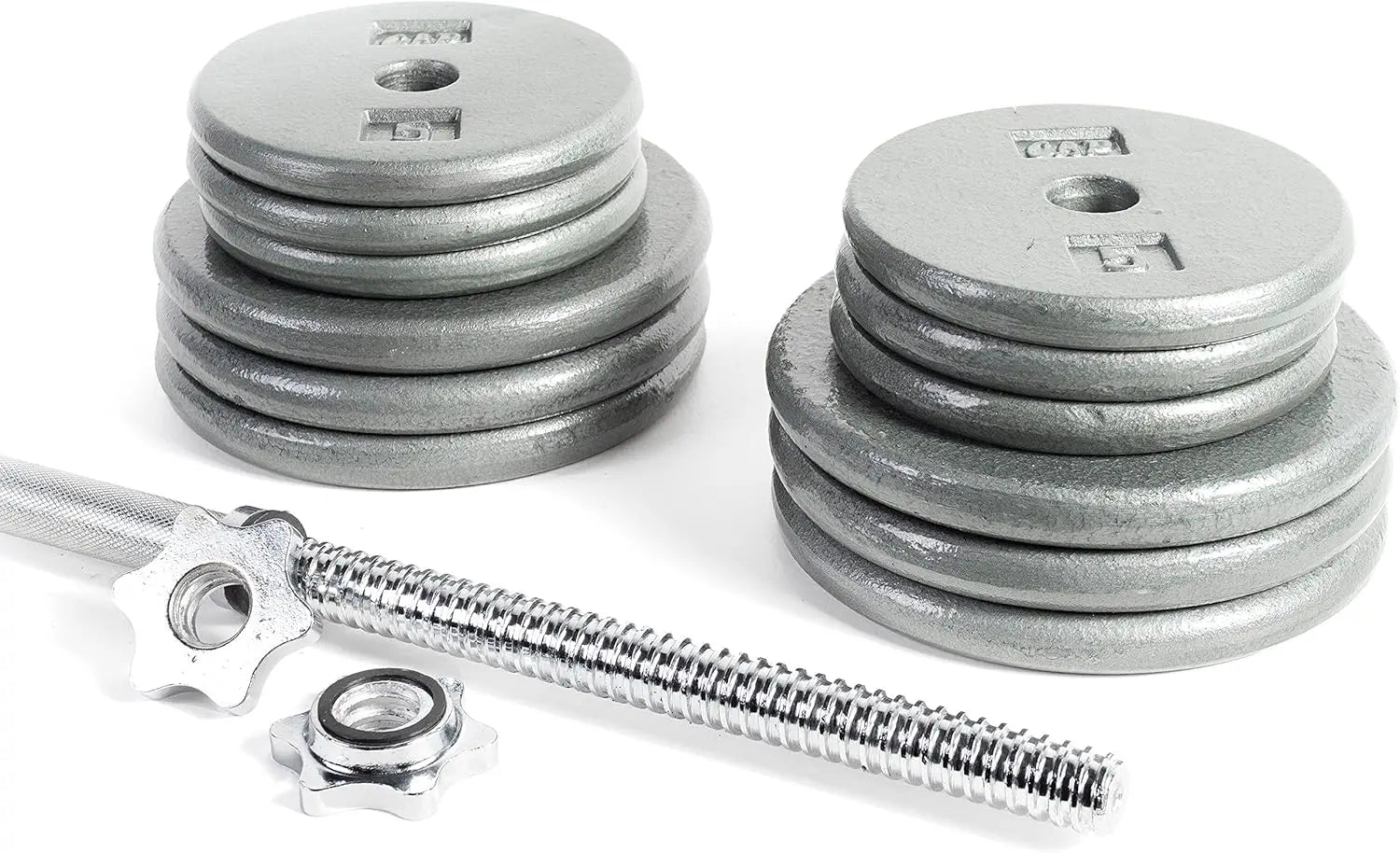 100-Pound Standard 1-Inch Barbell Weight Set for Weightlifting and Strength Training
