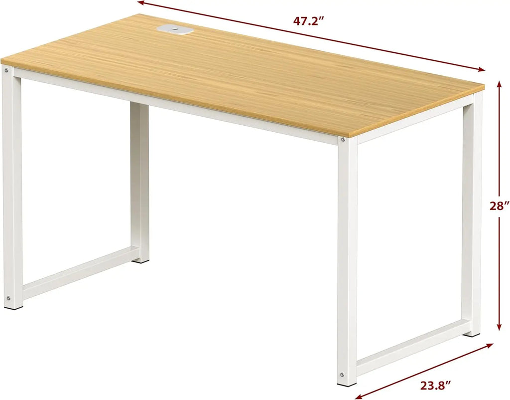 48-Inch Oak Office Computer Desk - Commercial Grade, Spacious Workstation for Business Environments