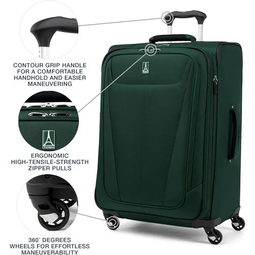 2-Piece Expandable Luggage Set with 4 Spinner Wheels, Lightweight Suitcase, Unisex, Forest Green
