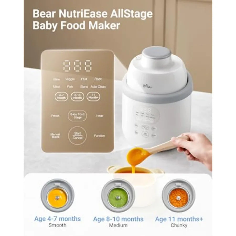 AllStage Stainless Steel Baby Food Maker Steamer and Blender Truly OneStep Baby Food Processor Puree Maker Grinder Mi