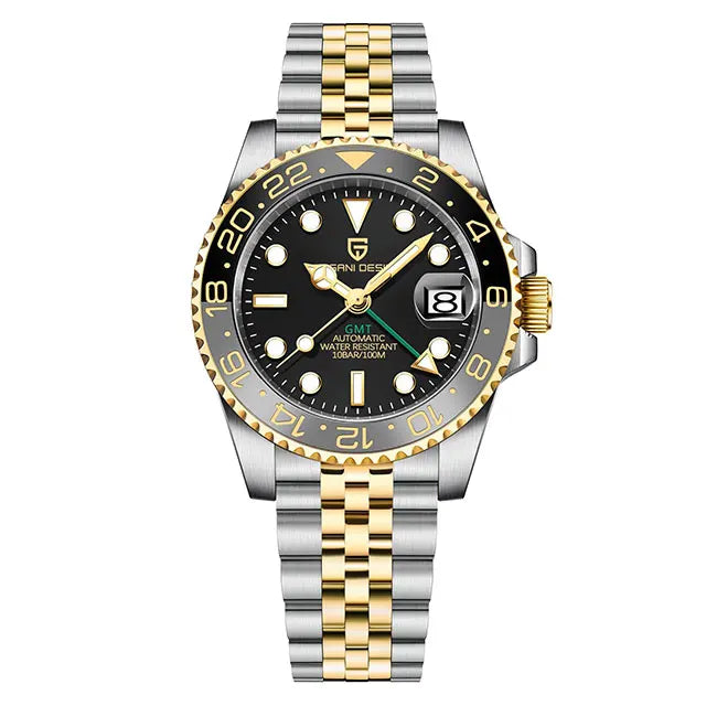 PAGANI DESIGN 40MM GMT Automatic Watch Men's Mechanical Wristwatch Sapphire Glass 100m Waterproof Man Watches Relogio Masculino