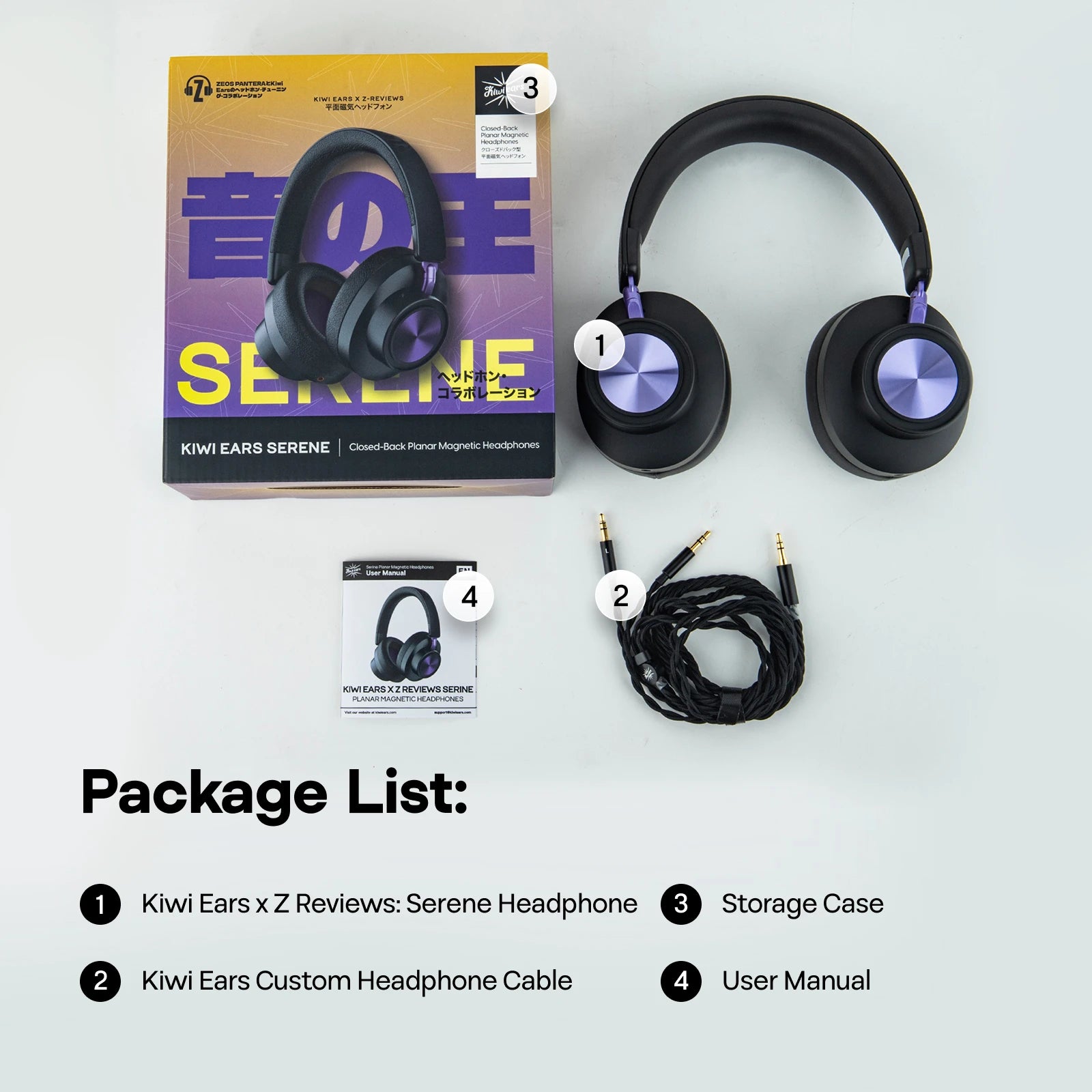 Kiwi Ears x Z Reviews: Serene Closed-Back Planar Magnetic Headphones Wired Connection with Professional Tonal Balance