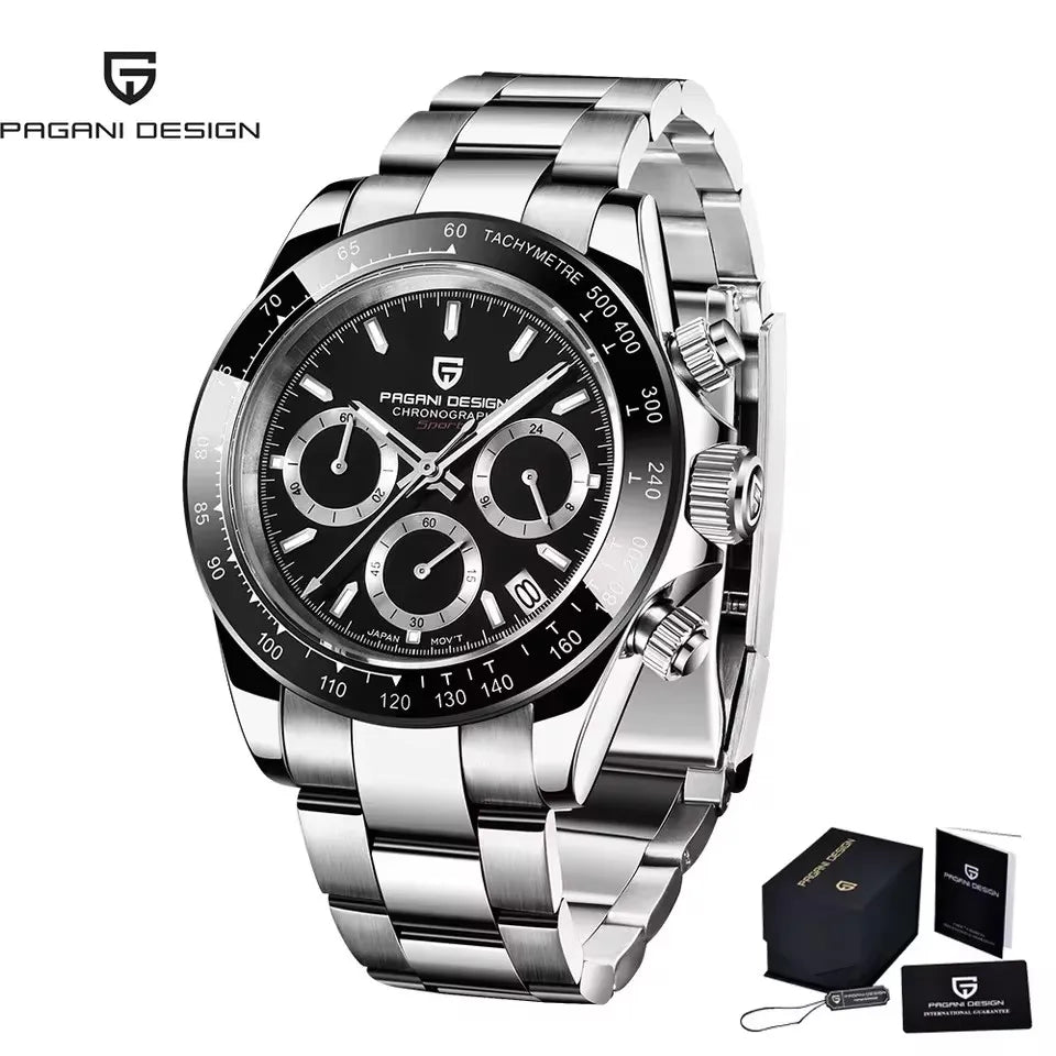 PAGANI DESIGN 2026 New Men Watches Luxury Quartz Watch For Men 100M Waterproof Sports Chronograph Wristwatch for Men gift