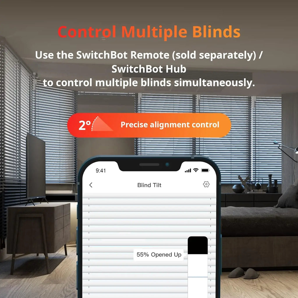 Smart Electric Motorized Blinds Kit with WiFi Remote, Solar Powered, Alexa/Google/Siri Compatible, Light Sensing & Group Control
