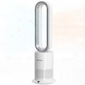 Dual-Tech Bladeless Tower HEPA Fan Ultra-Quiet 3-in-1 Cooling Heating Air Purifier with UL Listed PTC Ceramic Fast Heat Auto Sh