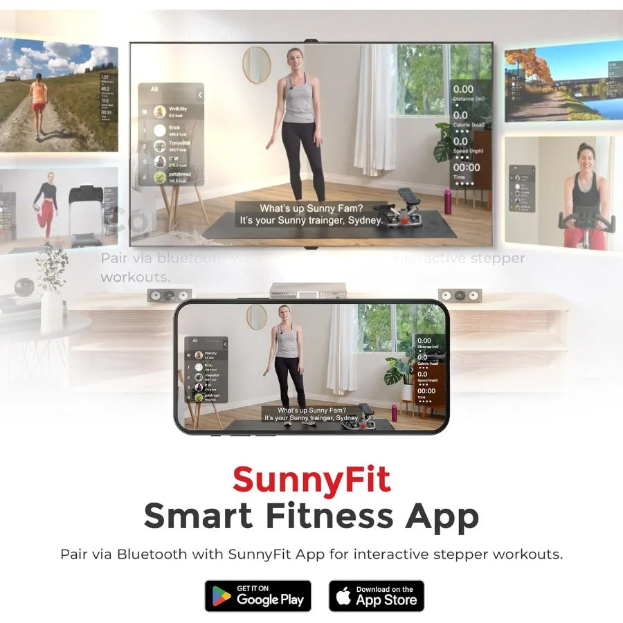 2-in-1 Premium Power Stepper with Resistance Bands, Low-Impact Cardio, Space-Saving, Height-Adjustable, with Enhanced Bluetooth