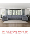 8-Piece Modular Sectional Sofa with Storage Seats, Side Pockets, Charging Ports, Dark Gray Corduroy Fabric, Modern Living Room