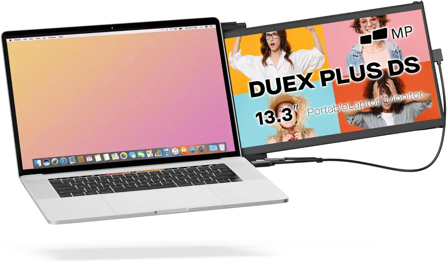 13.3" FHD 1080P Portable Monitor, USB-C/HDMI Plug & Play Laptop Screen Extender, Compatible with Windows/Mac, Ultra-Slim & Lightweight