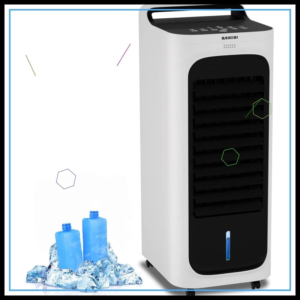 2-in-1 Cooling Tower Fan & Heater for Bedroom, Office with Ice Packs, Timer