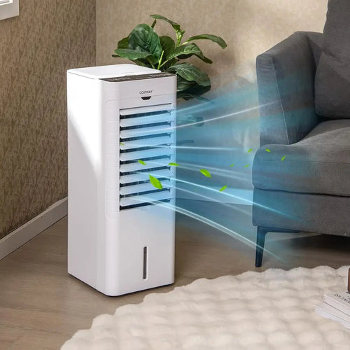 3-in-1 Portable Air Cooler, Heater, and Fan with 3 Speeds, 12-Hour Timer, 5.4L Tank, Ideal for Home and Office