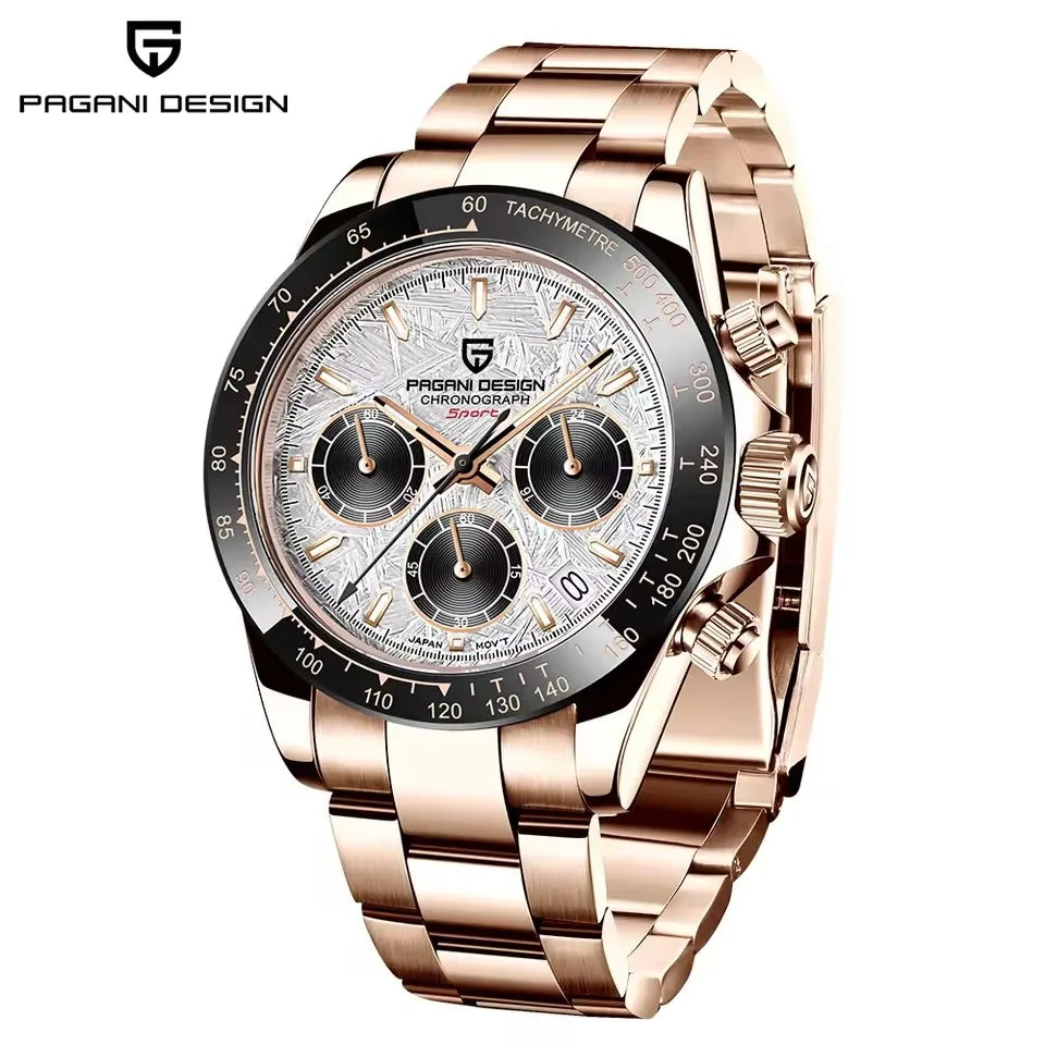 PAGANI DESIGN V2 40MM Classic Fashion Business Quartz Watch Multi Time Zone Chronograph Sapphire Glass Quartz Watches for men