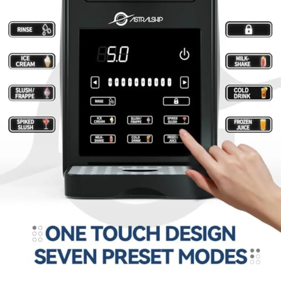 Slushie Machine with Soft Serve Ice Cream Mode Slushy Maker for Home Frozen Drink Maker with 7 Presets Auto Rinse Low-Sugar and